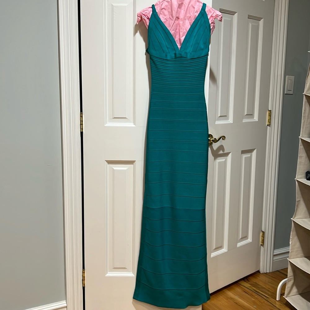 Herve Leger blue gown